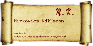 Mirkovics Kászon névjegykártya